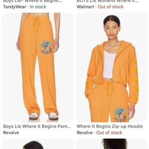 Boys Lie Where It Begins Orange Sweat Suit